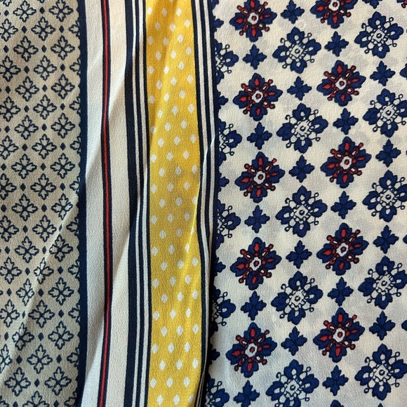 Lucky Brand Navy and Yellow Geometric Blouse - Picture 4 of 4